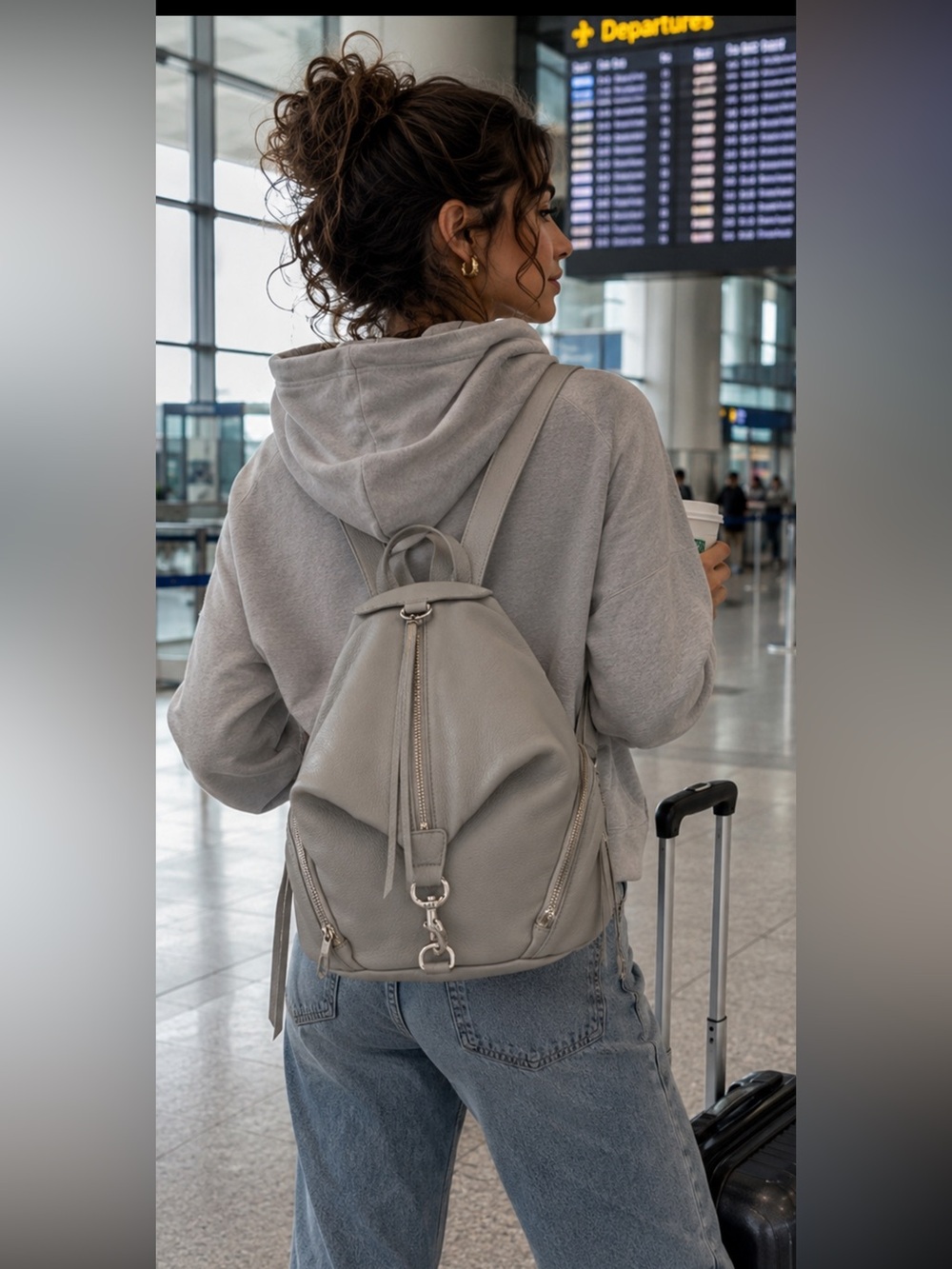Rebecca Minkoff Light Gray Leather Backpack